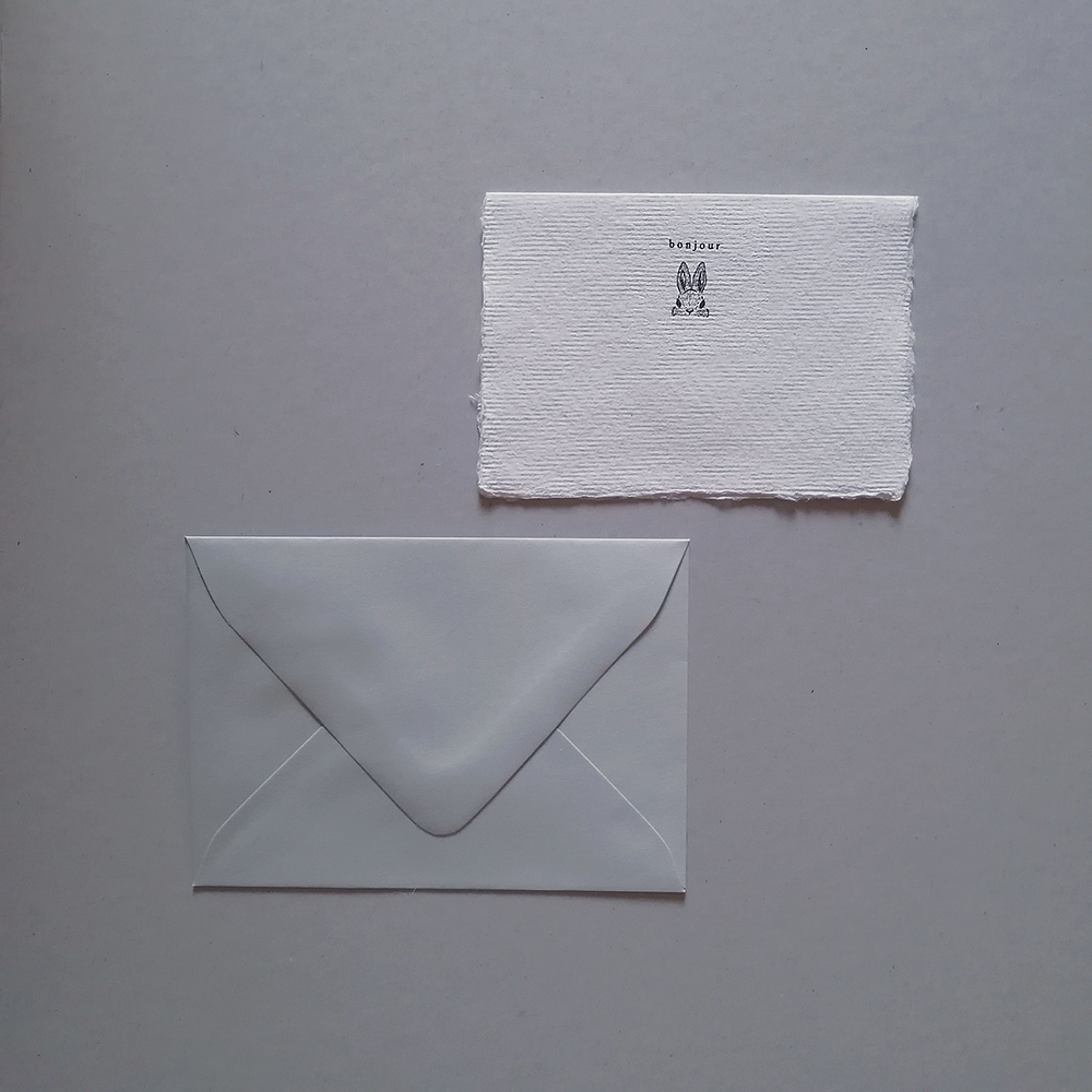 bonjour bunny greeting card