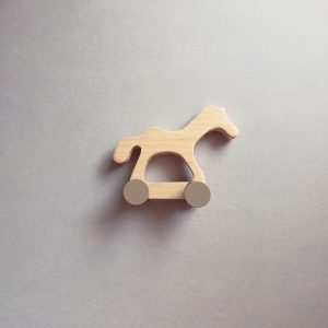 wooden kids retro toy poney
