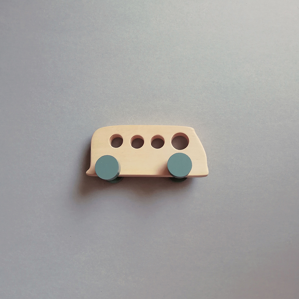 wooden kids retro toy bus