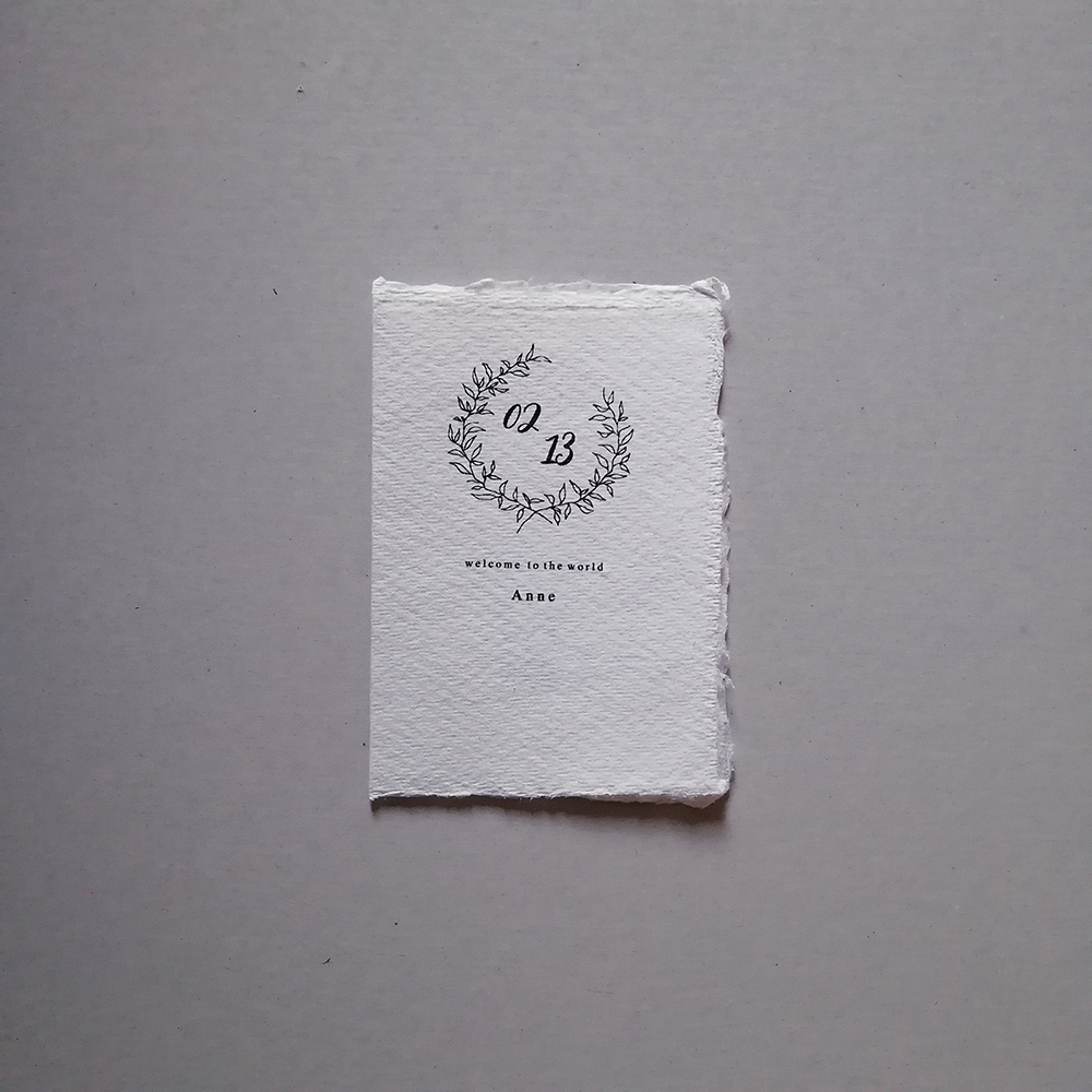 cotton paper custom birthday card