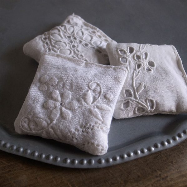 ANTIQE FRENCH LACE LAVENDER POUCHES-5